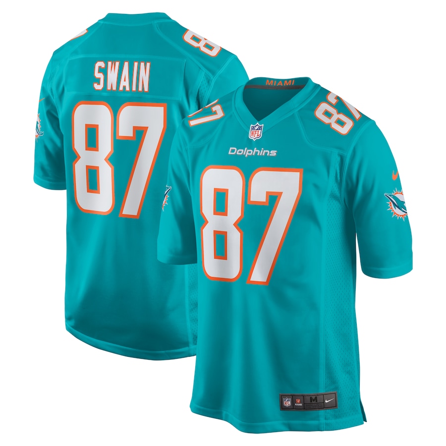 Men's Miami Dolphins Freddie Swain Nike  Aqua  Game Jersey - Jersey