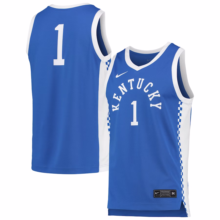 #1 Kentucky Wildcats Nike Unisex Replica Basketball Jersey - Royal - Jersey