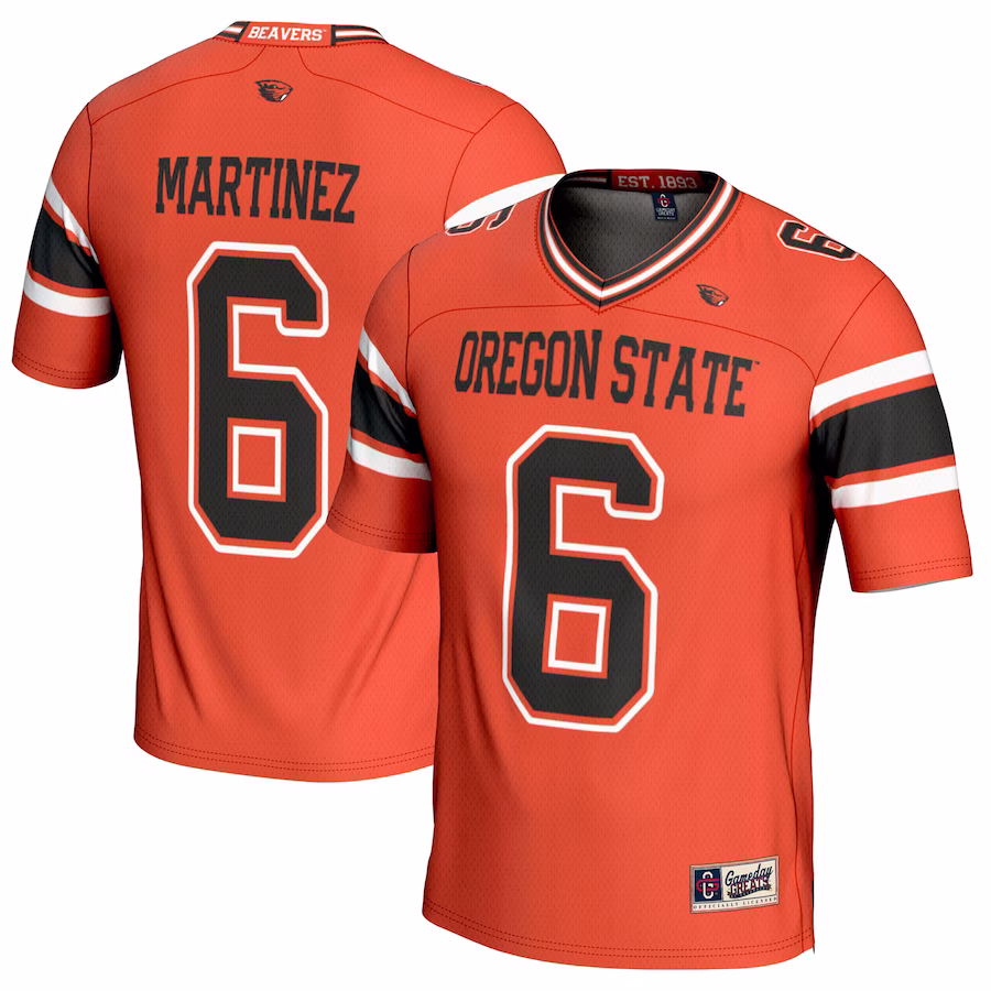 Damien Martinez Oregon State Beavers GameDay Greats NIL Player Football Jersey - Orange - Jersey