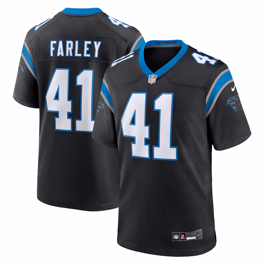 Men's Carolina Panthers Matthias Farley Nike  Black  Game Jersey - Jersey