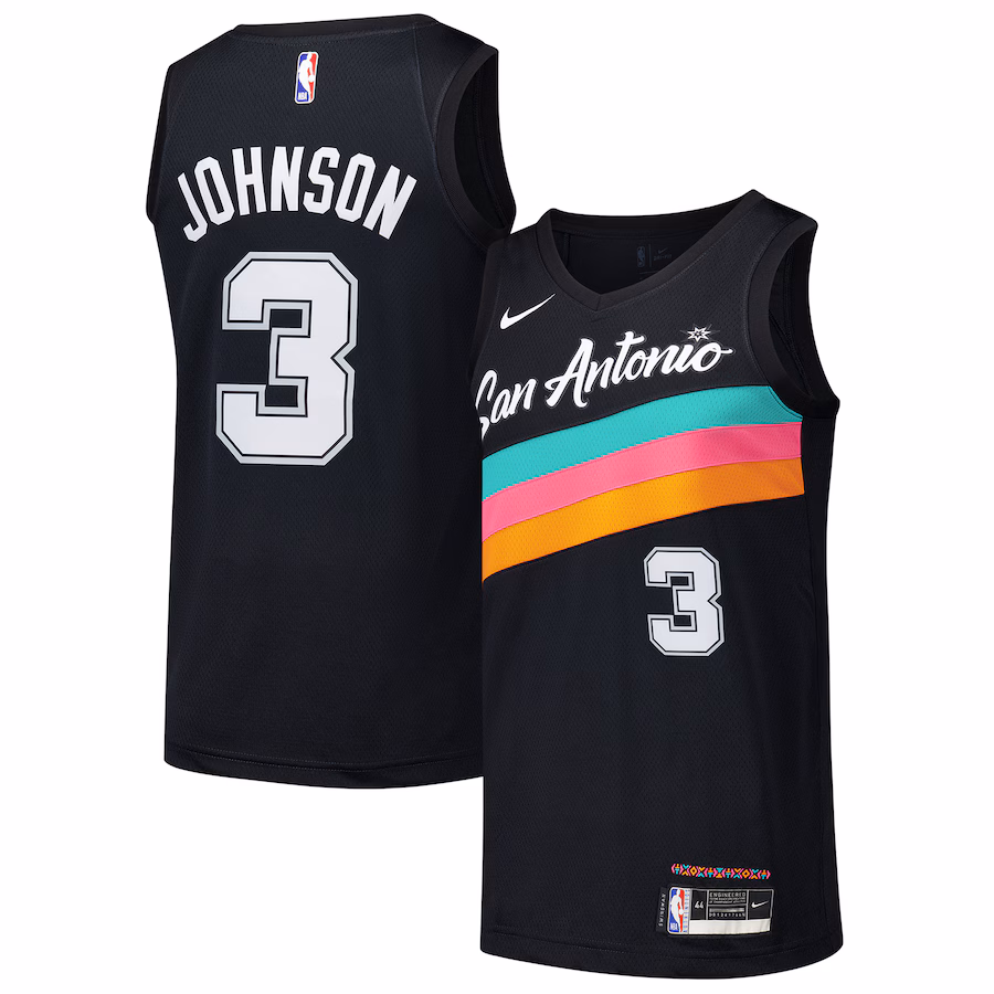 Men's San Antonio Spurs Keldon Johnson Nike Black Swingman Player Jersey - City Edition - Jersey
