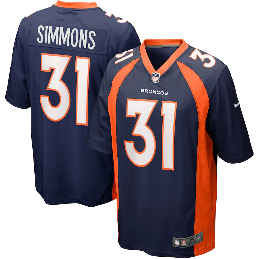 Men's Denver Broncos Justin Simmons Nike Navy Alternate Game Jersey - Jersey