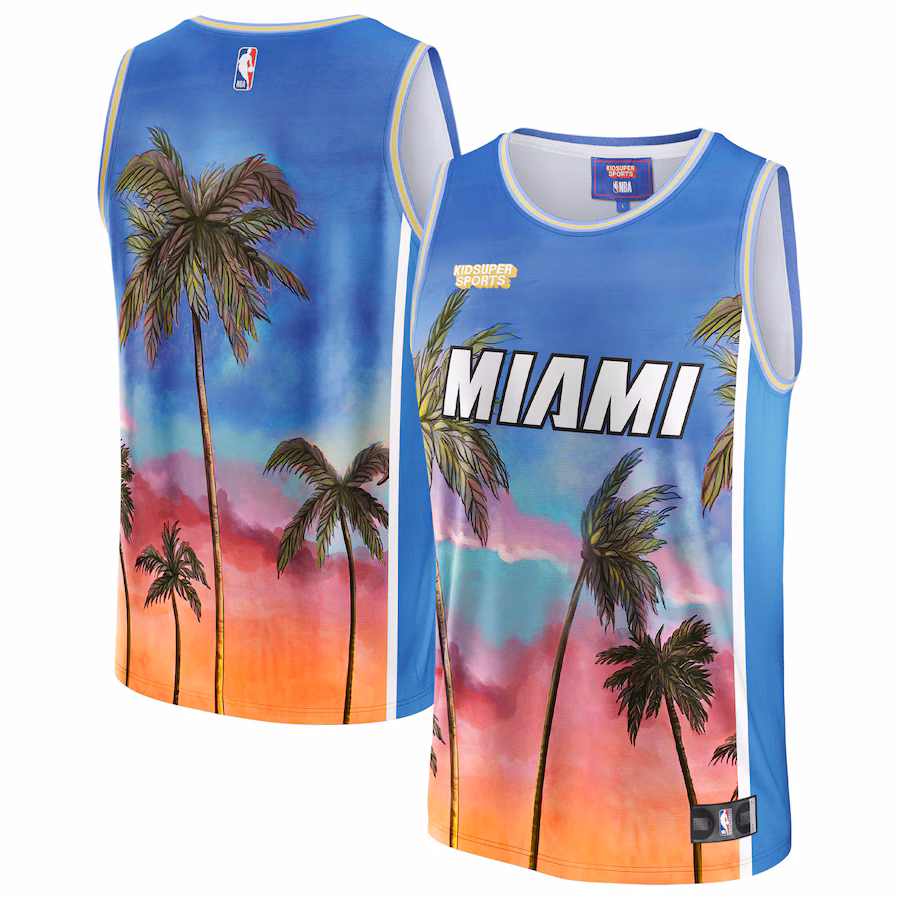 Unisex Miami Heat NBA & KidSuper Studios by Fanatics Blue Hometown Jersey - Jersey