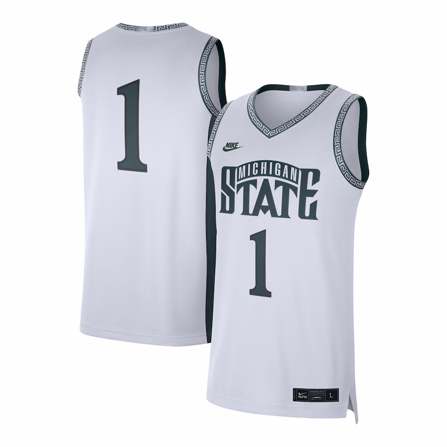 Men's Jordan Brand #1 White Michigan State Spartans Limited Authentic Jersey - Jersey