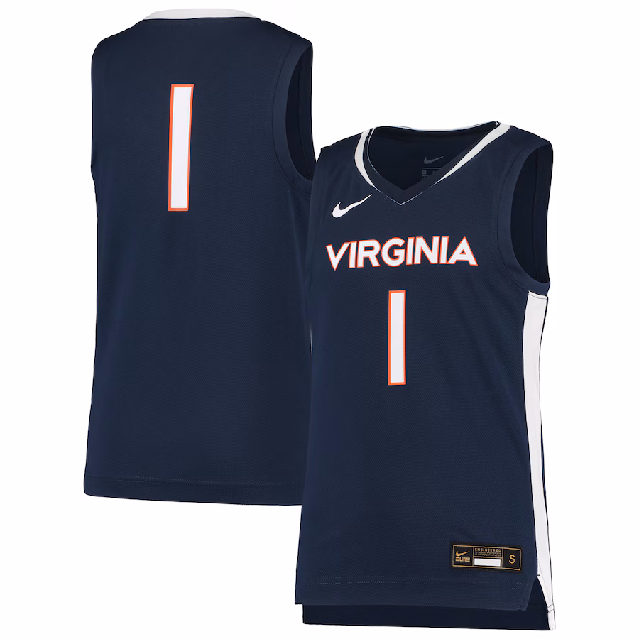 Youth Nike #1 Navy Virginia Cavaliers Team Replica Basketball Jersey - Jersey
