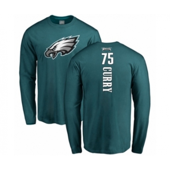 Philadelphia Eagles #75 Vinny Curry Green Backer Long Sleeve T-Shirt - Jersey