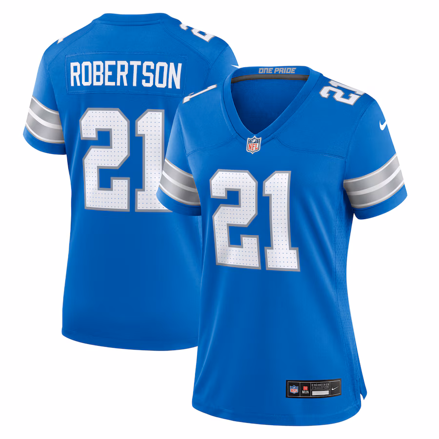 Women's Detroit Lions Amik Robertson Nike  Blue Team Game Jersey - Jersey