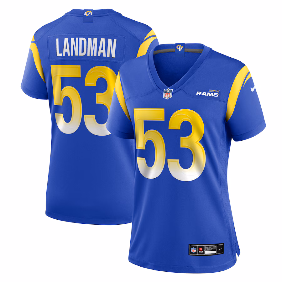 Women's Los Angeles Rams Nate Landman Nike Royal Team Game Jersey - Jersey