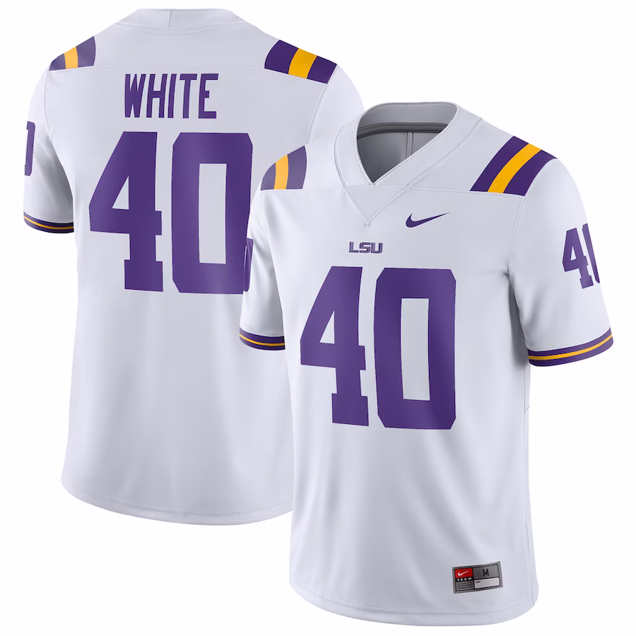 Devin White LSU Tigers Nike Game Jersey - White - Jersey
