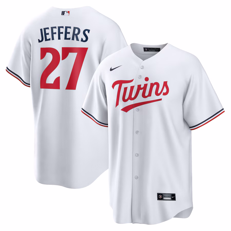 Men's Minnesota Twins Ryan Jeffers Nike White Home Replica Player Jersey - Jersey