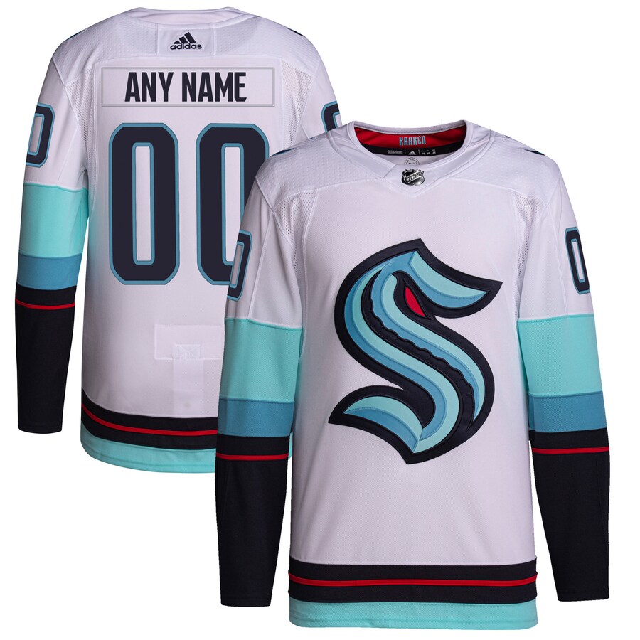 Men's Seattle Kraken adidas White Away Primegreen Authentic Custom Jersey - Jersey