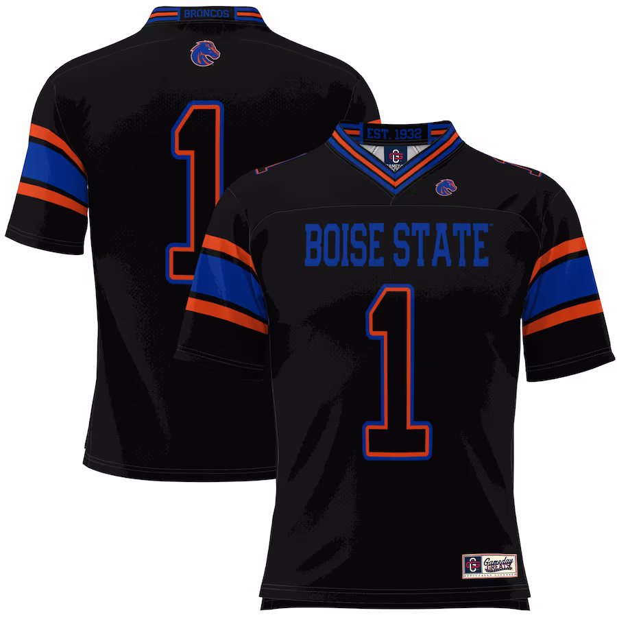 #1 Boise State Broncos GameDay Greats Youth Football Jersey - Black - Jersey