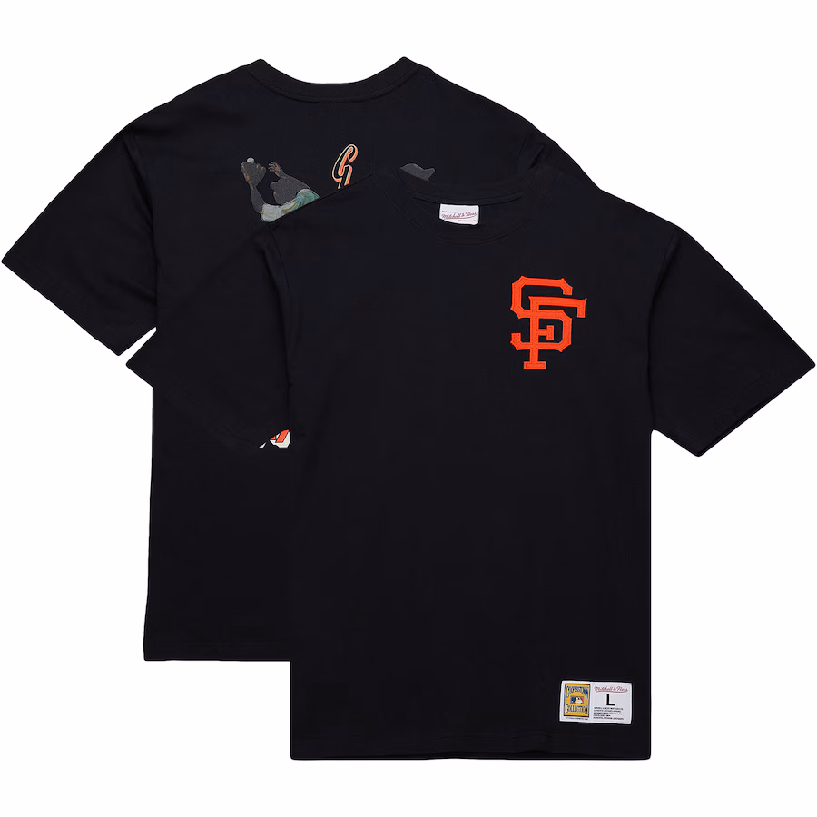 Men's San Francisco Giants Willie Mays Mitchell & Ness Black Legends Collection Vintage Logo T-Shirt - Jersey
