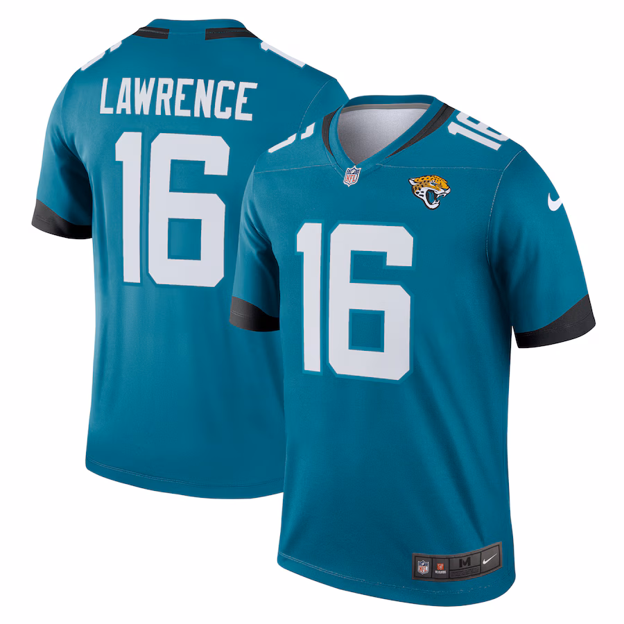 Men's Jacksonville Jaguars Trevor Lawrence Nike Teal Team Legend Player Performance Top - Jersey