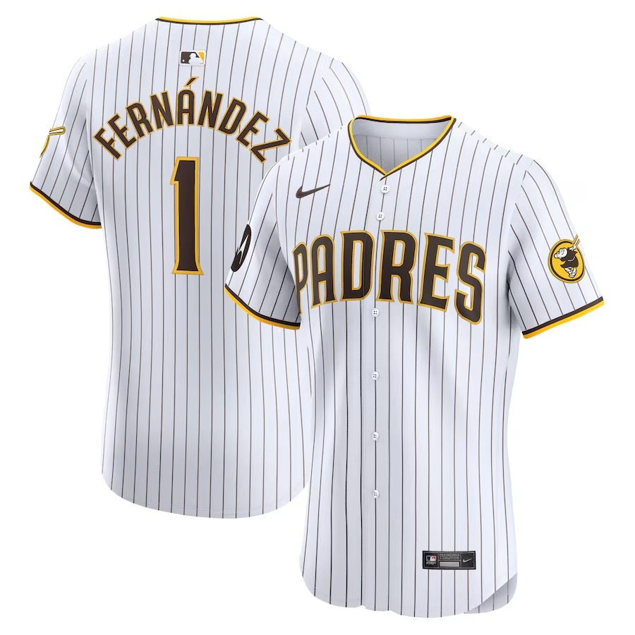 Men's San Diego Padres Tony Fernández Nike White Home Elite Sponsor Patch Player Jersey - Jersey