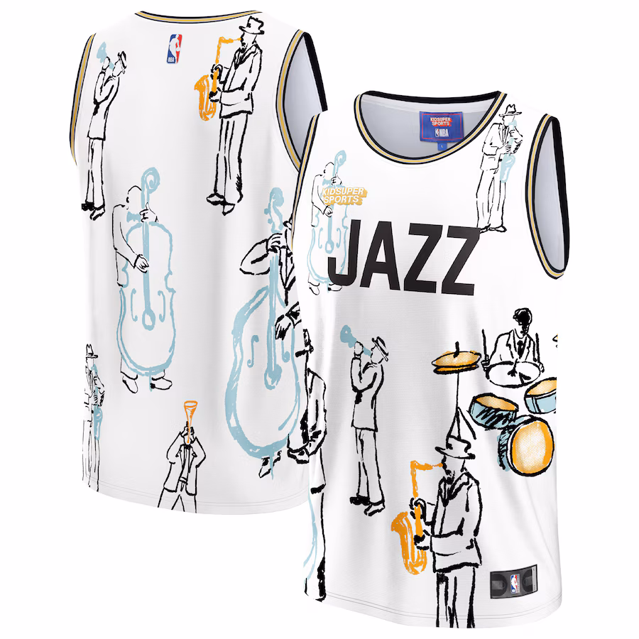 Unisex Utah Jazz NBA & KidSuper Studios by Fanatics White Hometown Jersey - Jersey