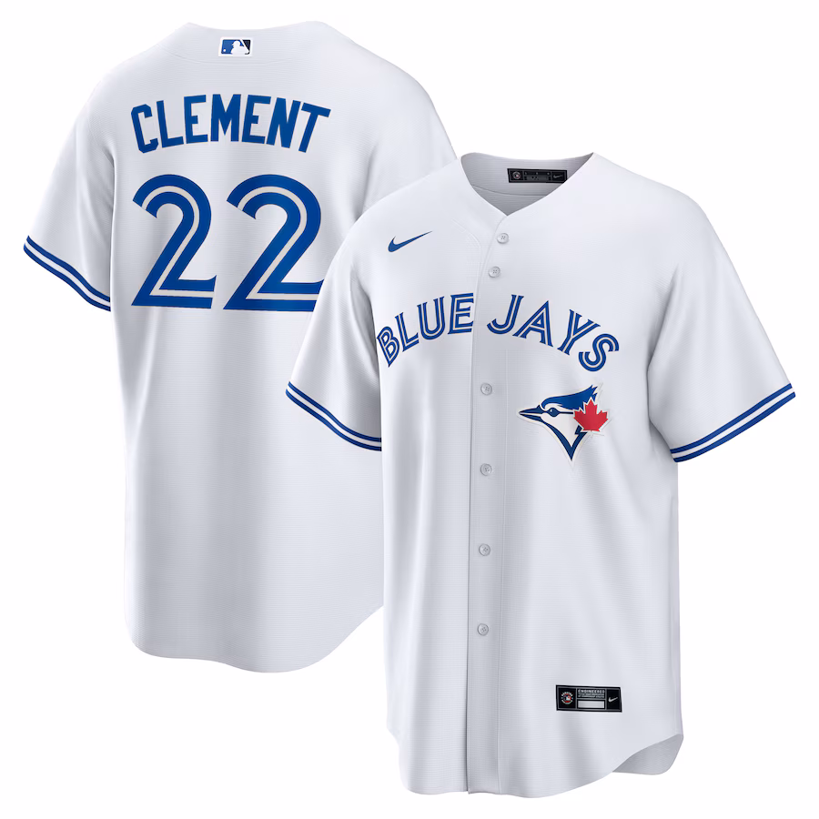 Men's Toronto Blue Jays Ernie Clement Nike White Home Replica Jersey - Jersey