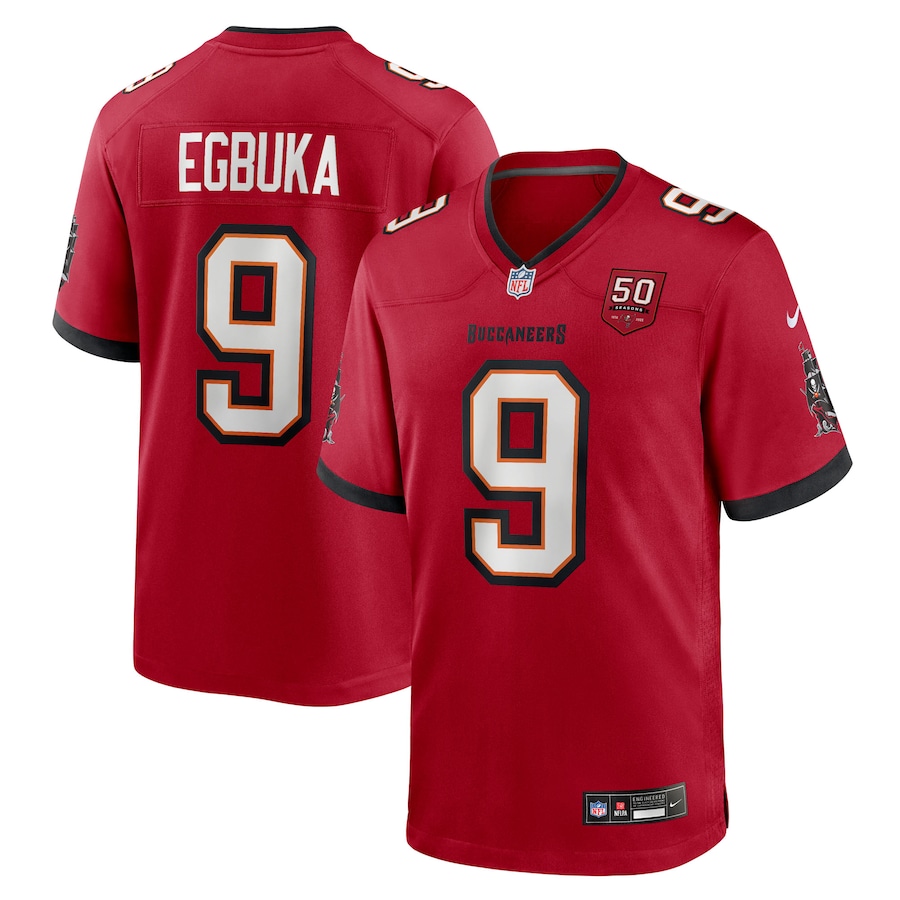 Men's Tampa Bay Buccaneers Emeka Egbuka Nike Red Team Game Jersey - Jersey