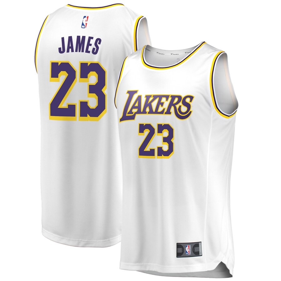 Men's Los Angeles Lakers LeBron James Fanatics White 2018/19 Fast Break Replica Jersey - Association Edition - Jersey