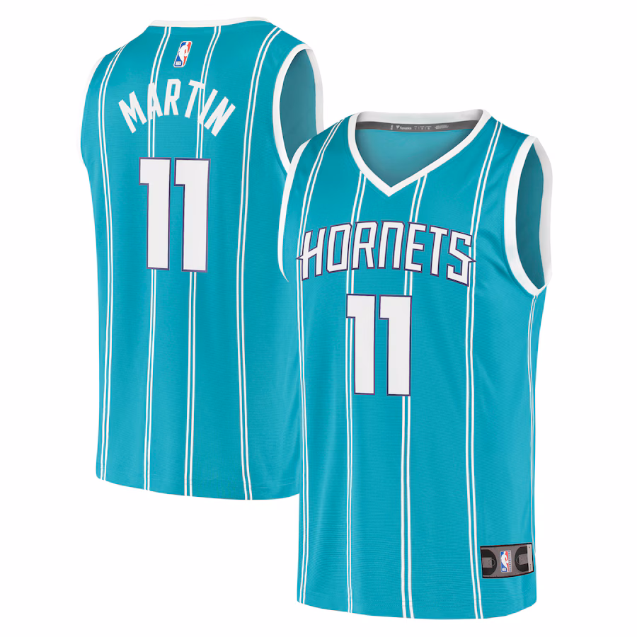 Men's Charlotte Hornets Cody Martin Fanatics Teal Fast Break Replica Jersey - Icon Edition - Jersey