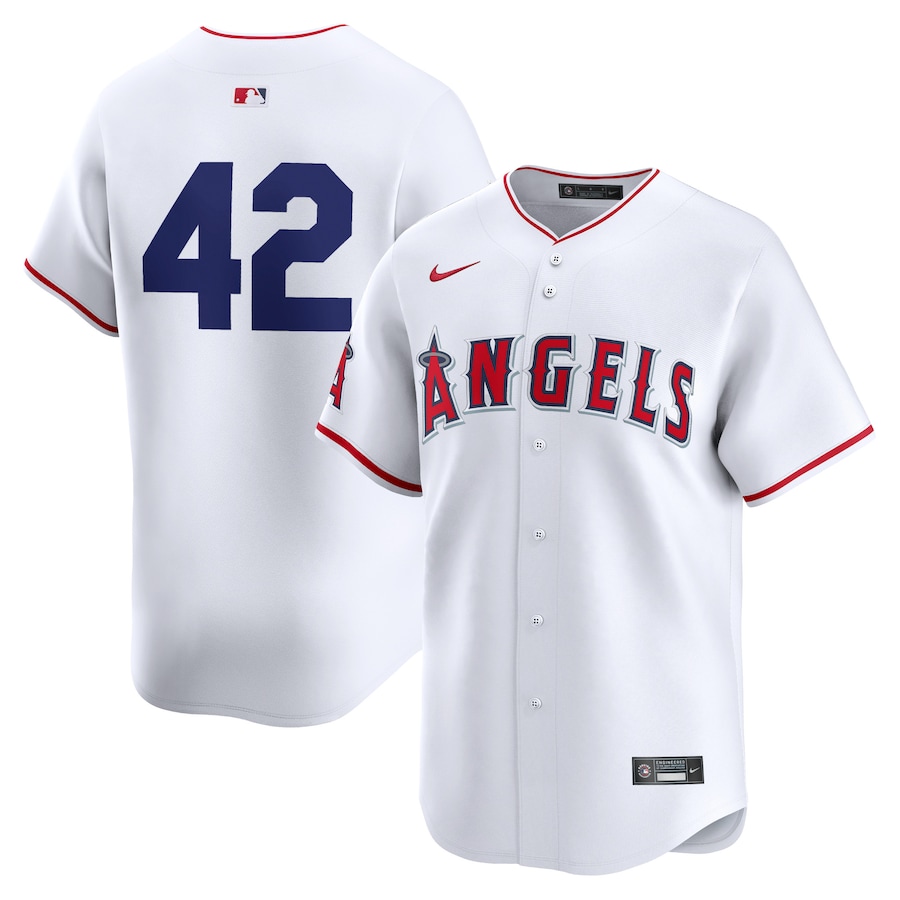 Men's Los Angeles Angels  Nike White 2024 Jackie Robinson Day Home Limited Jersey - Jersey