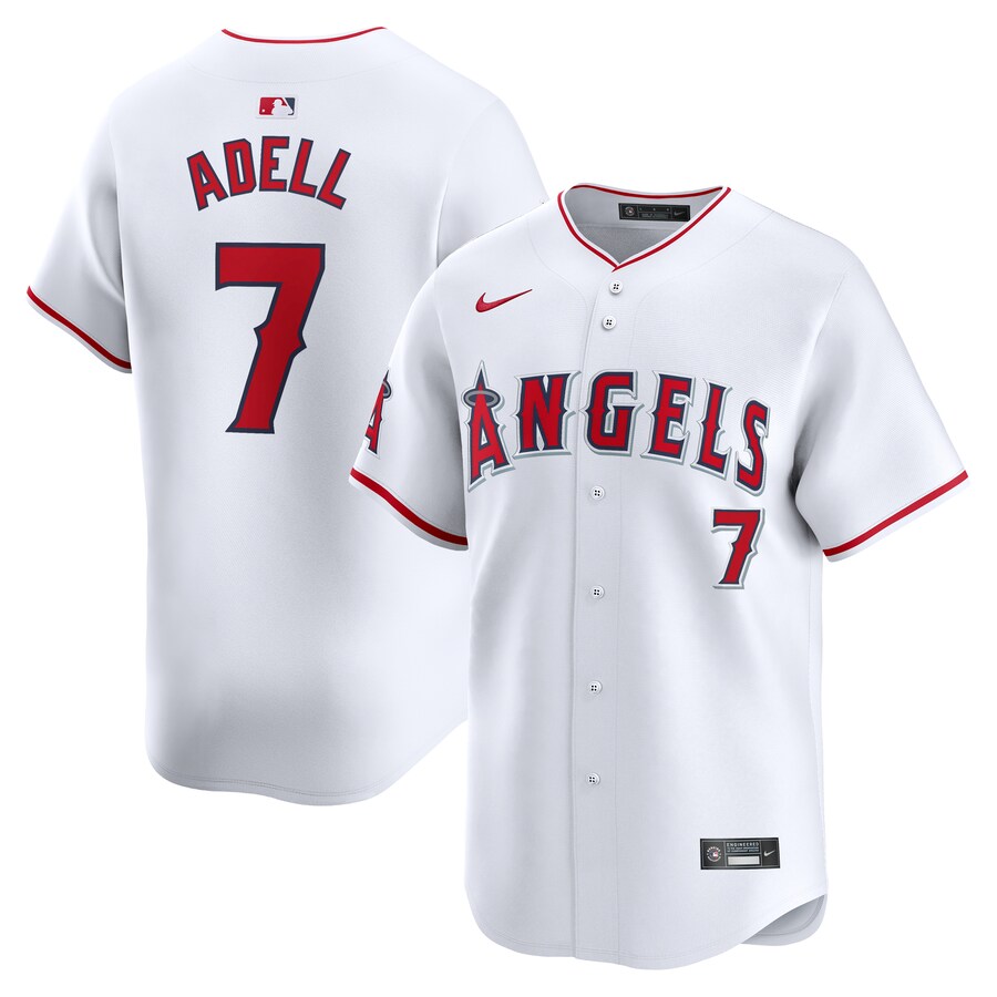 Men's Los Angeles Angels Jo Adell Nike White Home Limited Player Jersey - Jersey