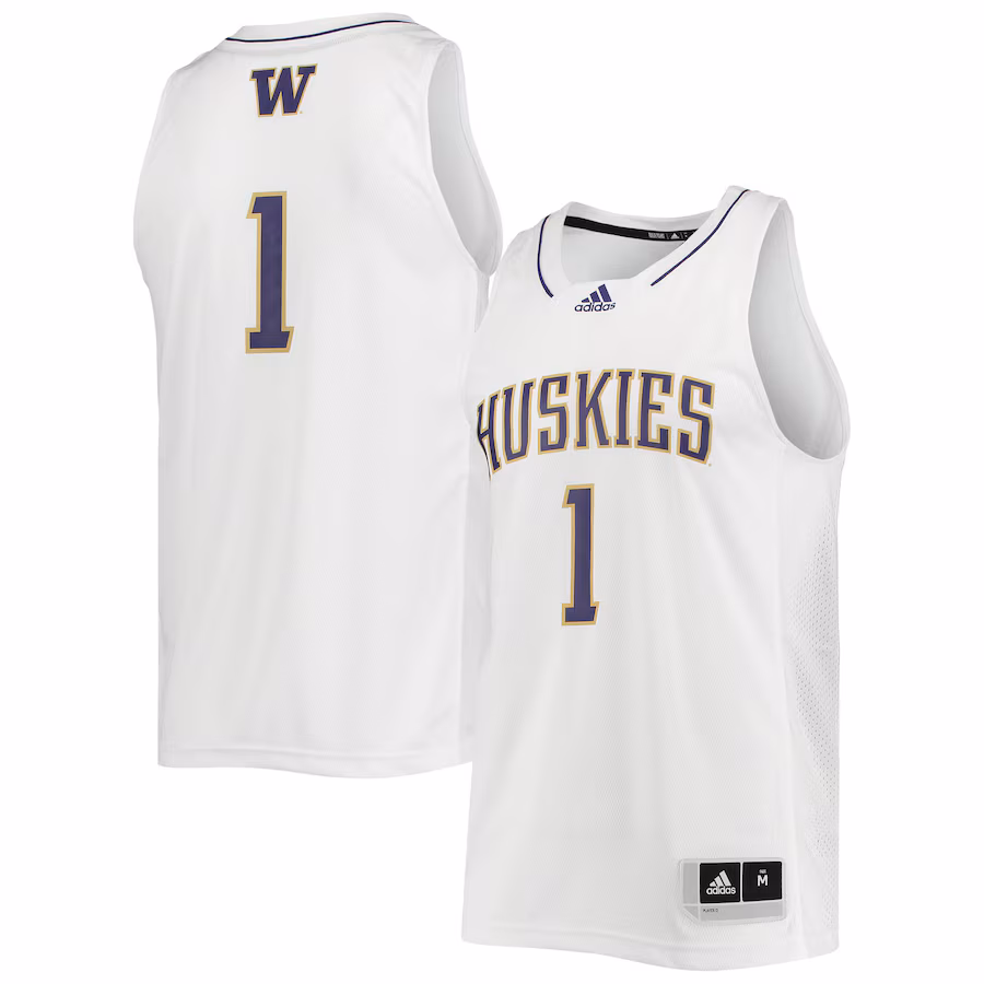 Men's adidas #1 White Washington Huskies Swingman Basketball Jersey - Jersey
