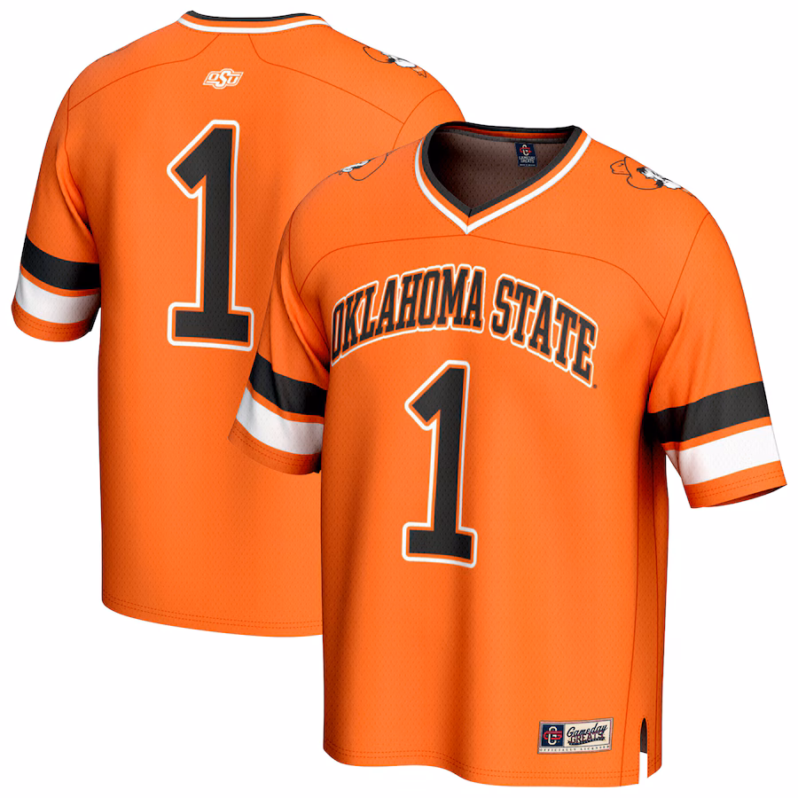 Unisex GameDay Greats #1 Orange Oklahoma State Cowboys Lightweight Collegiate Football Fashion Jersey - Jersey