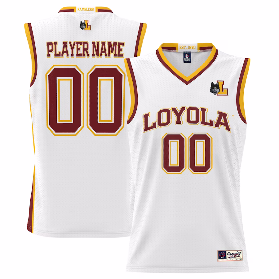 Loyola Chicago Ramblers GameDay Greats Youth NIL Pick-A-Player Lightweight Basketball Jersey - White - Jersey