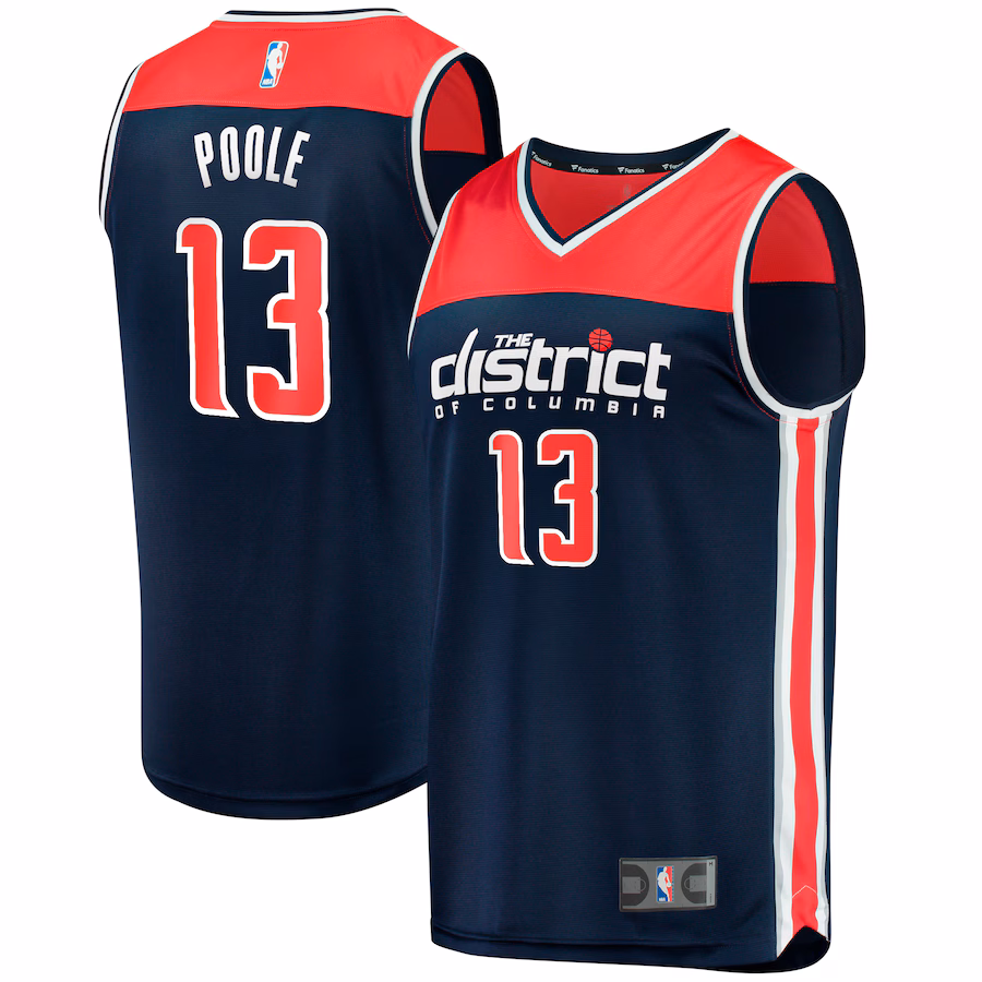 Men's Washington Wizards Jordan Poole Fanatics Navy Fast Break Player Jersey - Statement Edition - Jersey