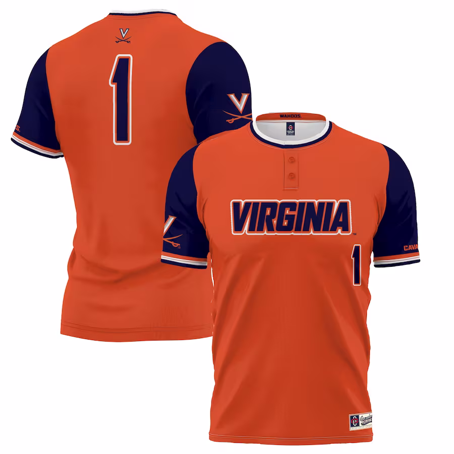 #1 Virginia Cavaliers GameDay Greats Youth Lightweight Softball Jersey - Orange - Jersey