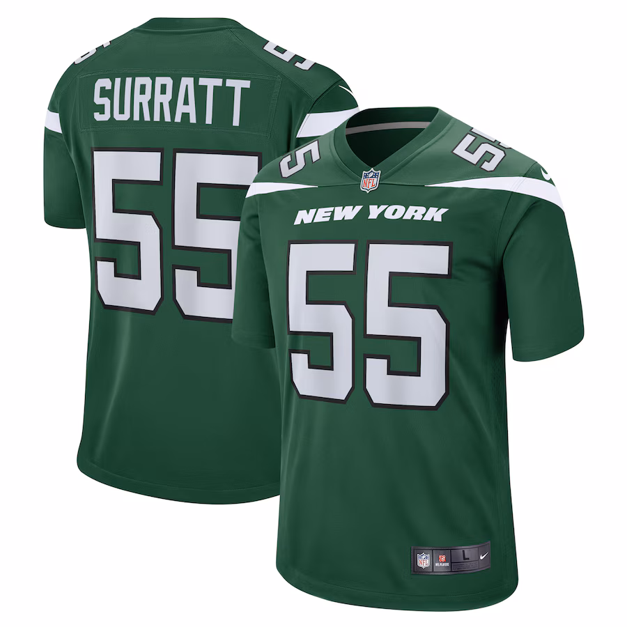 Men's New York Jets Chazz Surratt Nike Gotham Green Game Player Jersey - Jersey