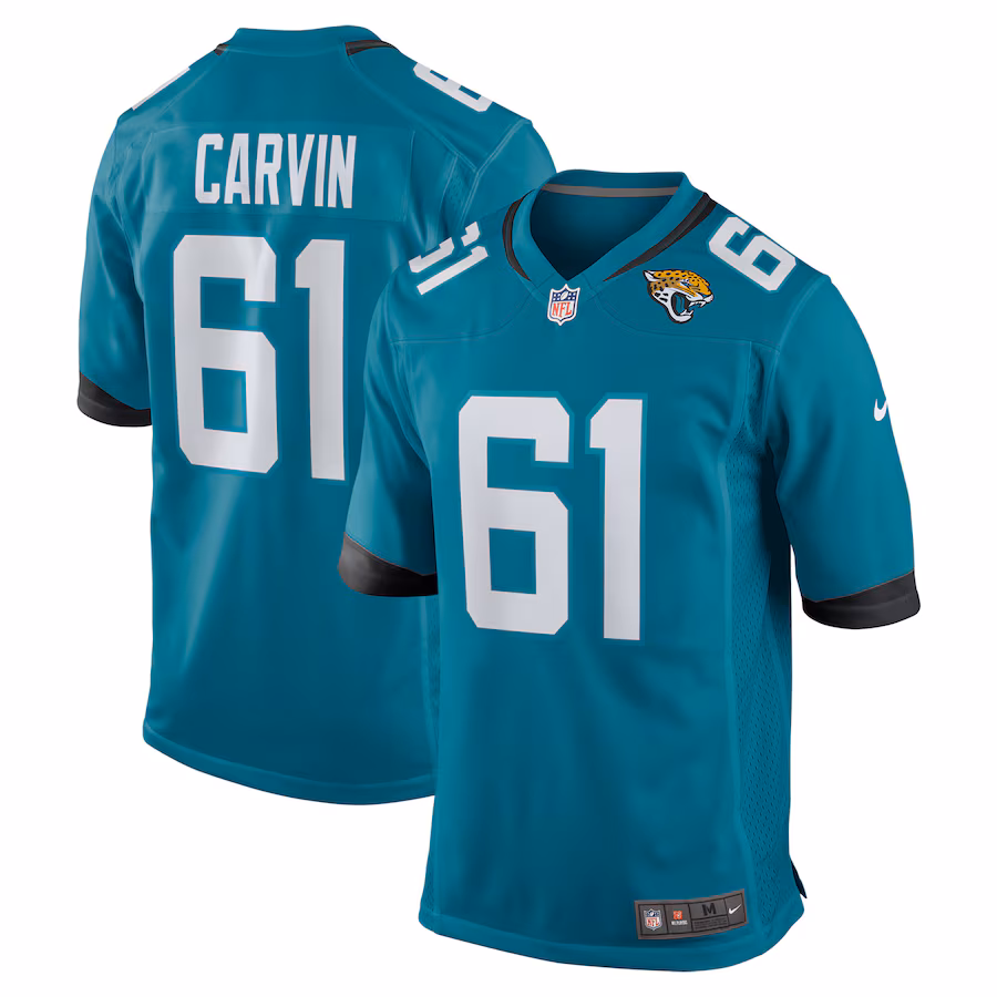 Men's Jacksonville Jaguars Jerome Carvin Nike Teal Team Game Jersey - Jersey