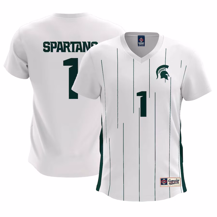 Women's GameDay Greats #1  White Michigan State Spartans  Lightweight Soccer Team Jersey - Jersey