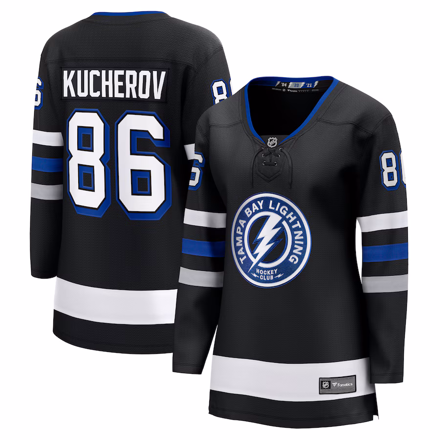 Women's Tampa Bay Lightning Nikita Kucherov Fanatics Black Alternate Premier Breakaway Player Jersey - Jersey