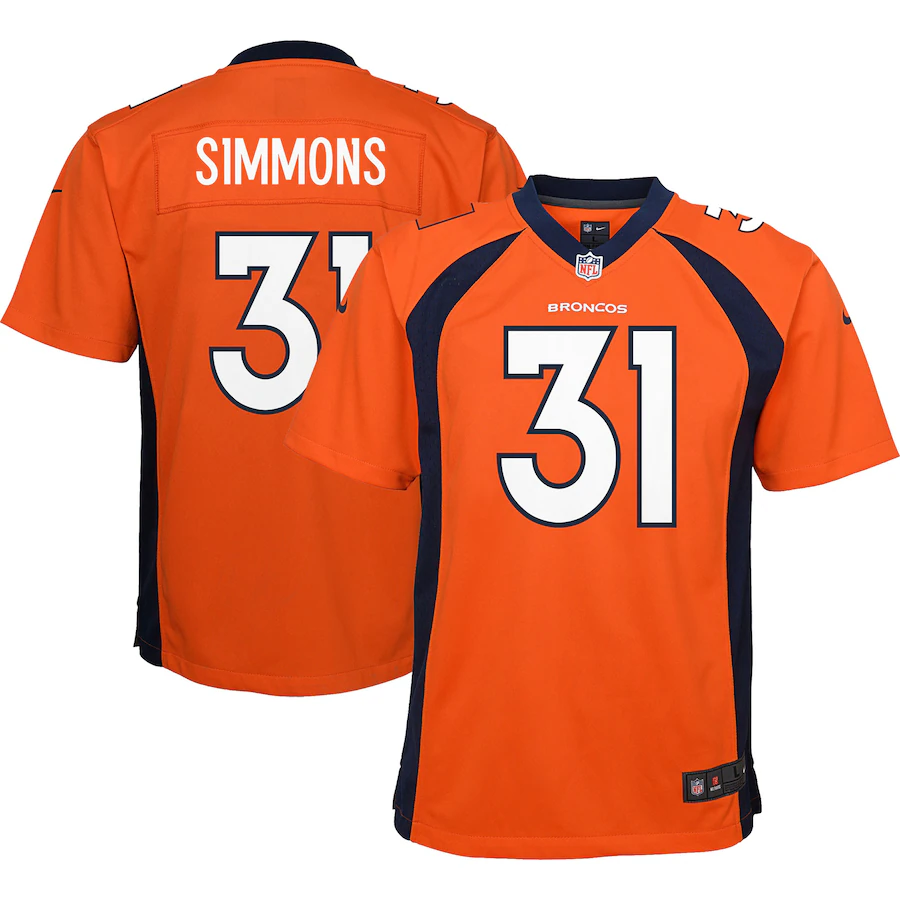 Youth Denver Broncos Justin Simmons Nike Orange Game Jersey - Jersey