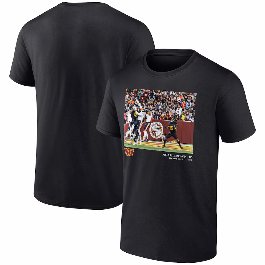 Men's Washington Commanders Noah Brown Black NFL Flash Features Week 8 T-Shirt - Jersey