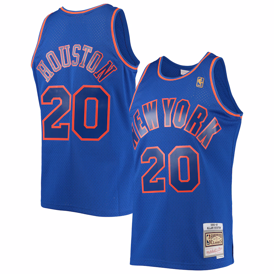 Men's New York Knicks Allan Houston Mitchell & Ness Blue 1996/97 Throwback Dark Swingman Jersey - Jersey