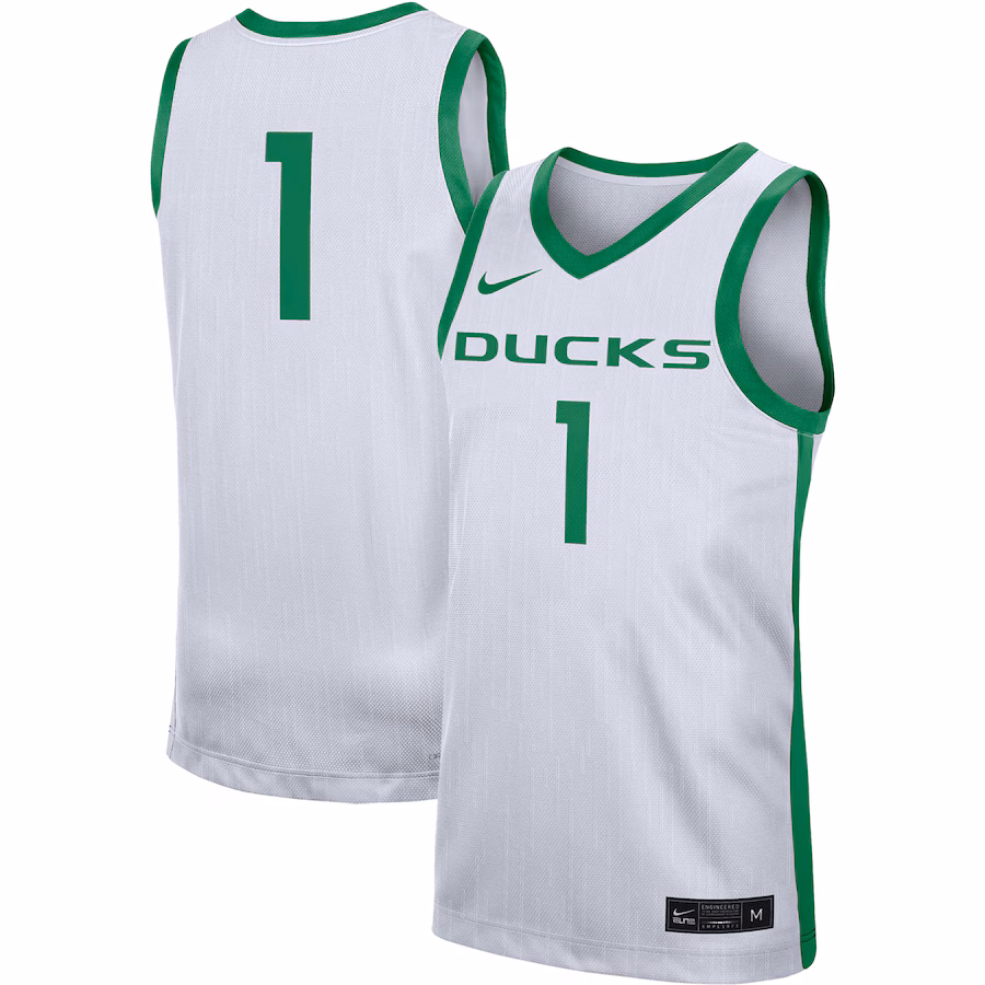 Men's Nike #1 White Oregon Ducks Replica Jersey - Jersey