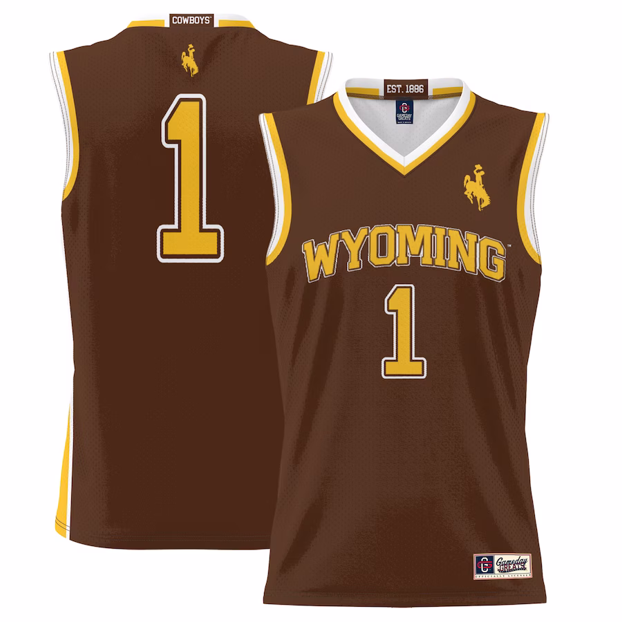 #1 Wyoming Cowboys GameDay Greats Youth Lightweight Basketball Jersey - Brown - Jersey