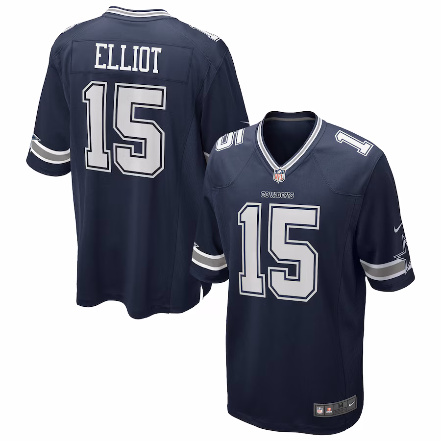 Men's Dallas Cowboys Ezekiel Elliott Nike Navy Team Game Jersey - Jersey