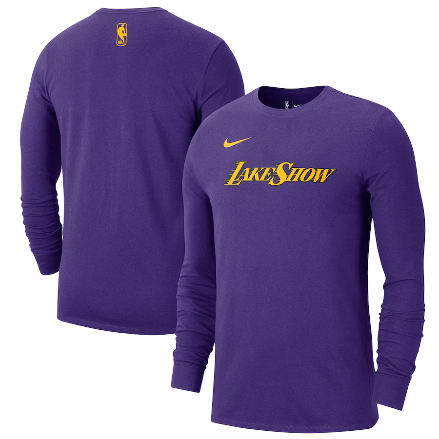 Men's Los Angeles Lakers Nike Purple 2024/25 City Edition Essential Logo Long Sleeve T-Shirt - Jersey