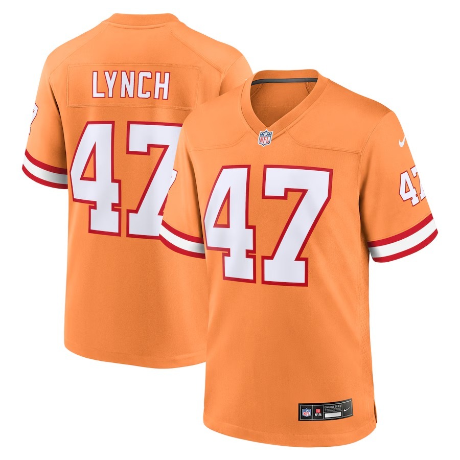 Men's Tampa Bay Buccaneers John Lynch Nike Orange Throwback Game Jersey - Jersey