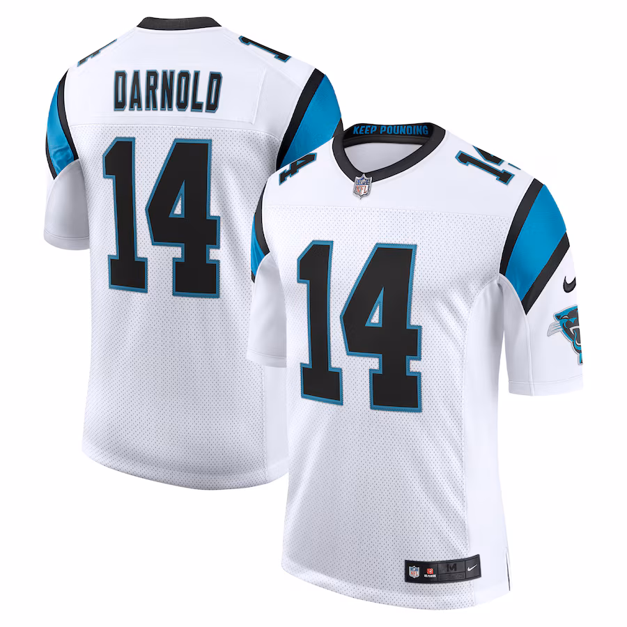 Men's Carolina Panthers Sam Darnold Nike White Vapor Limited Jersey - Jersey