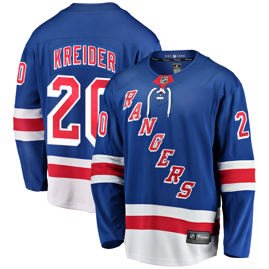Men's New York Rangers Chris Kreider Fanatics Branded Blue Home Breakaway Player Jersey - Jersey
