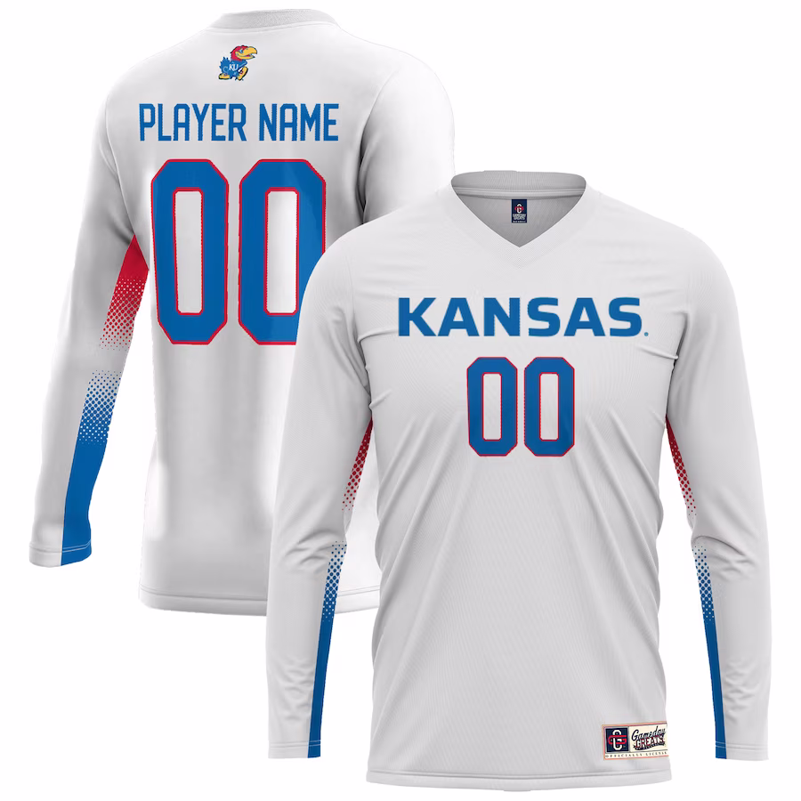 Kansas Jayhawks GameDay Greats Youth NIL Pick-A-Player Lightweight Women's Volleyball Jersey - White - Jersey