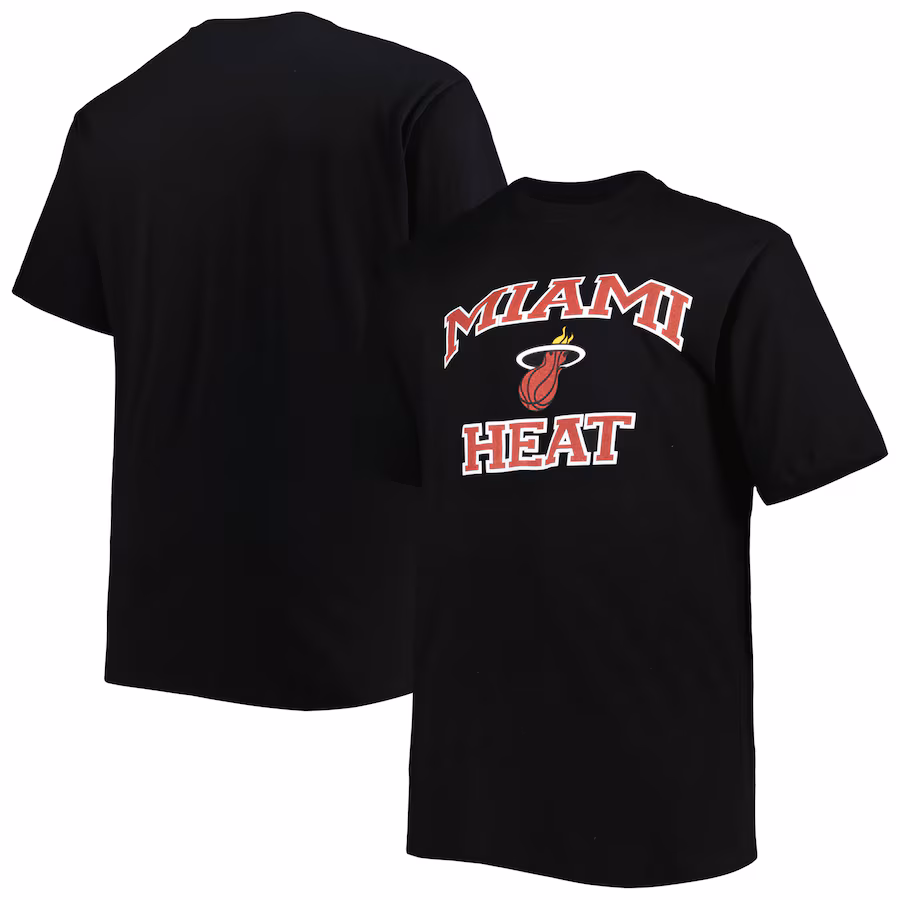 Men's Miami Heat Black Big & Tall Heart & Soul T-Shirt - Jersey