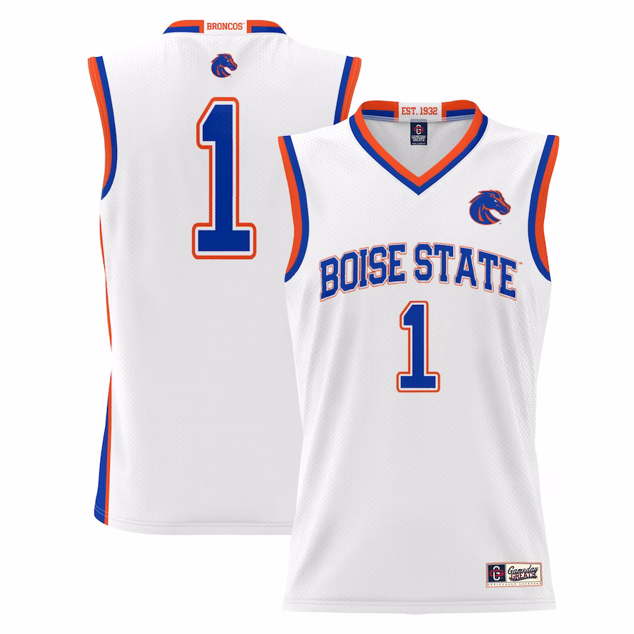 #1  Boise State Broncos GameDay Greats  Lightweight Basketball Jersey - White - Jersey