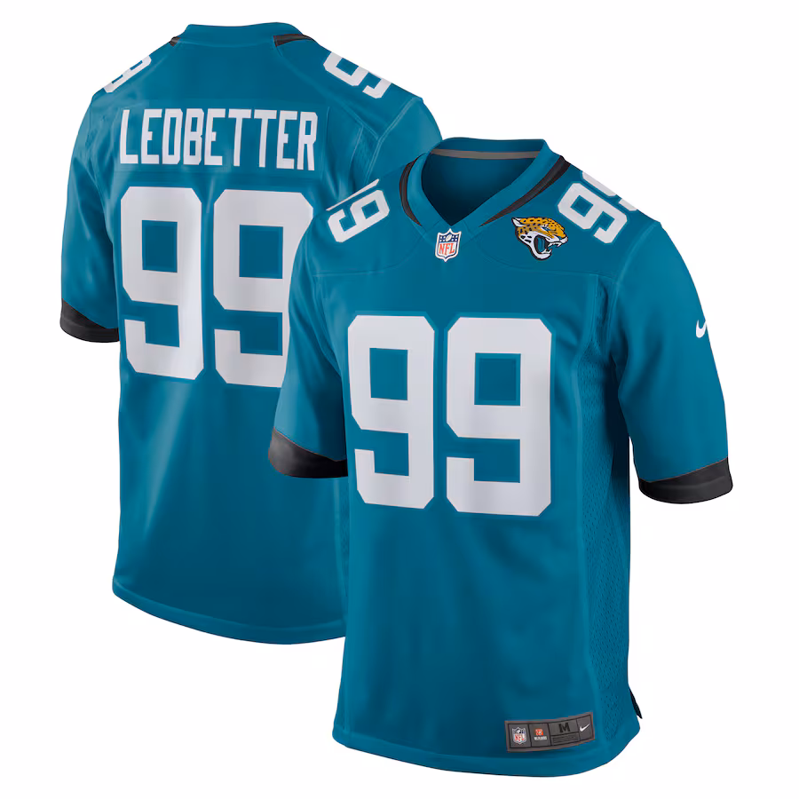 Men's Jacksonville Jaguars Jeremiah Ledbetter Nike Teal Home Game Player Jersey - Jersey