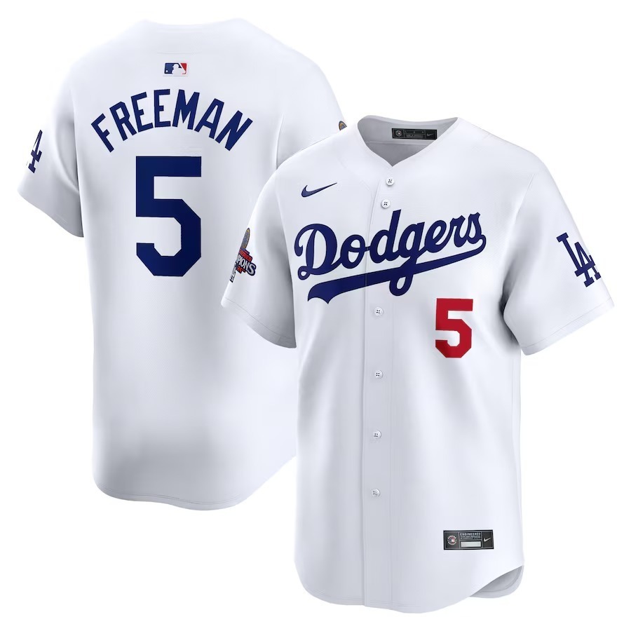 Men's Los Angeles Dodgers Freddie Freeman Nike White Home 2024 World Series Champions Limited Jersey - Jersey